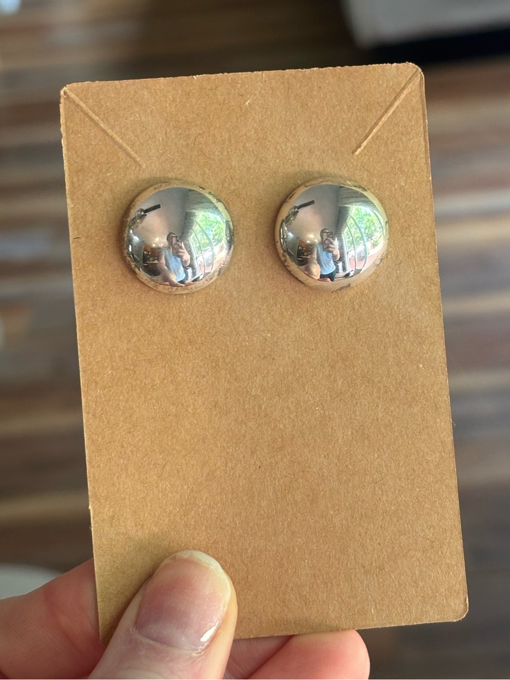 925 Sterling Silver Dome Stud Earrings Large Navajo Style Shiny Ball Post Gift
